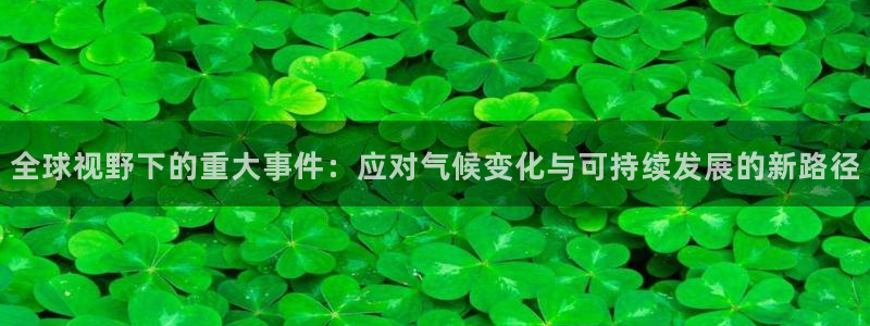 全球视野下的重大事件：应对气候变化与可持续发展的新路径